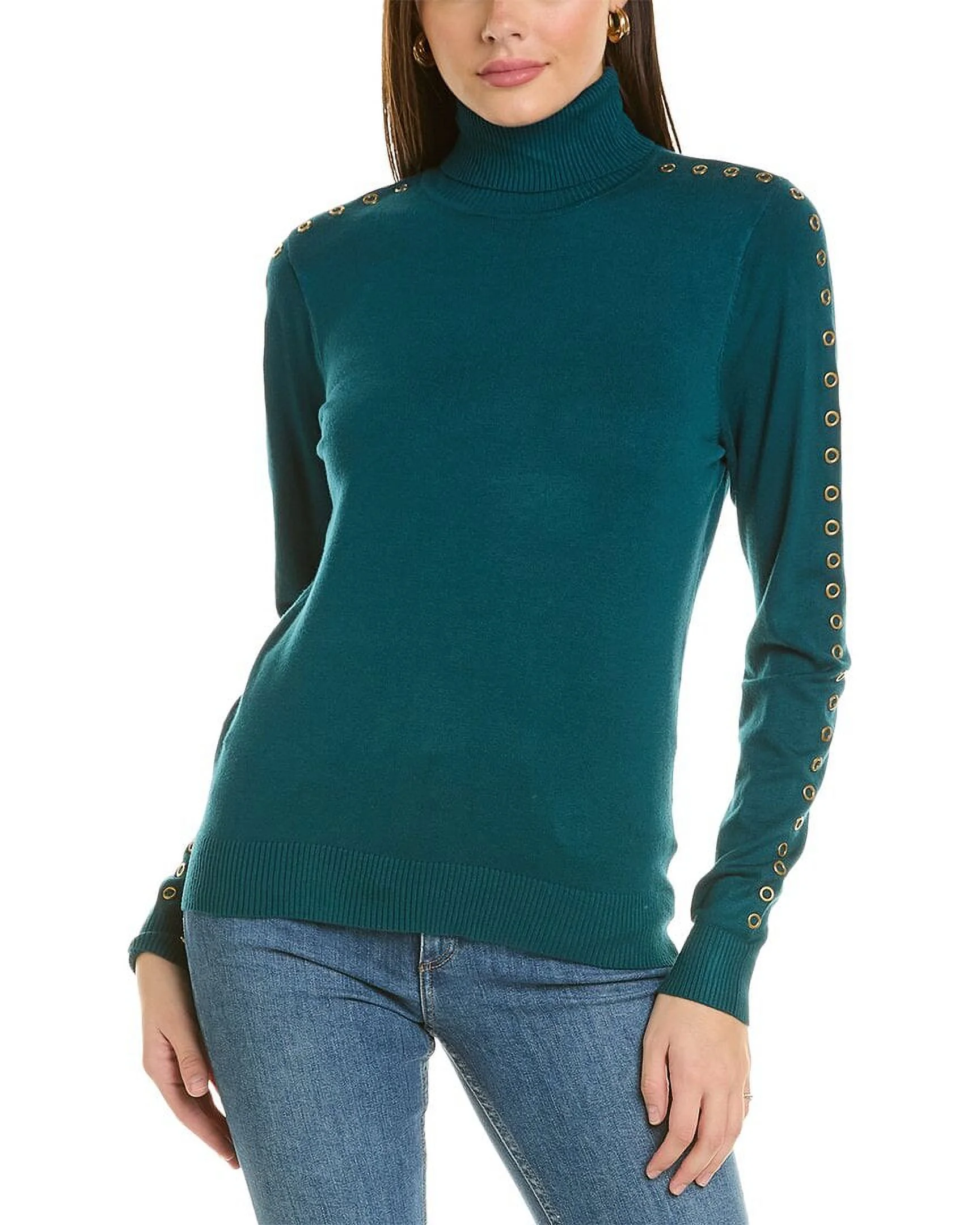 Joseph A. womens  Turtleneck Sweater, M, Green