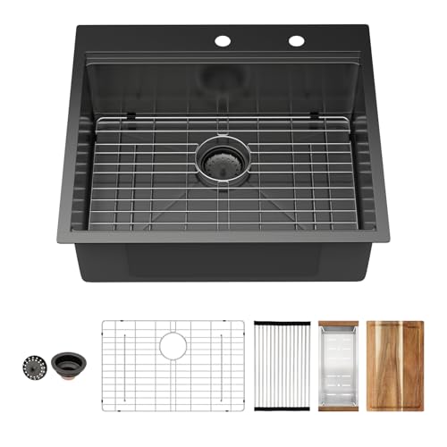 25 Inch Utility Laundry Sink Drop In 16 Gauge Stainless Steel Single Bowl Laundry Room Sink Laundry & Utility Room Kitchen Sinks 25