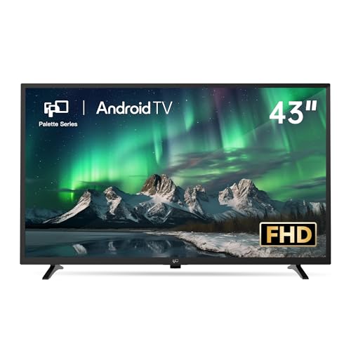 FPD 43 Inch Smart TV Flat Screen Frame LED Television Full HD 1080p Google Cast Built in, Streaming Live Ultra Thin HDR10 Android TV, Bluetooth, Vesa, Hdmi, WiFi (Palette-Series 2025)
