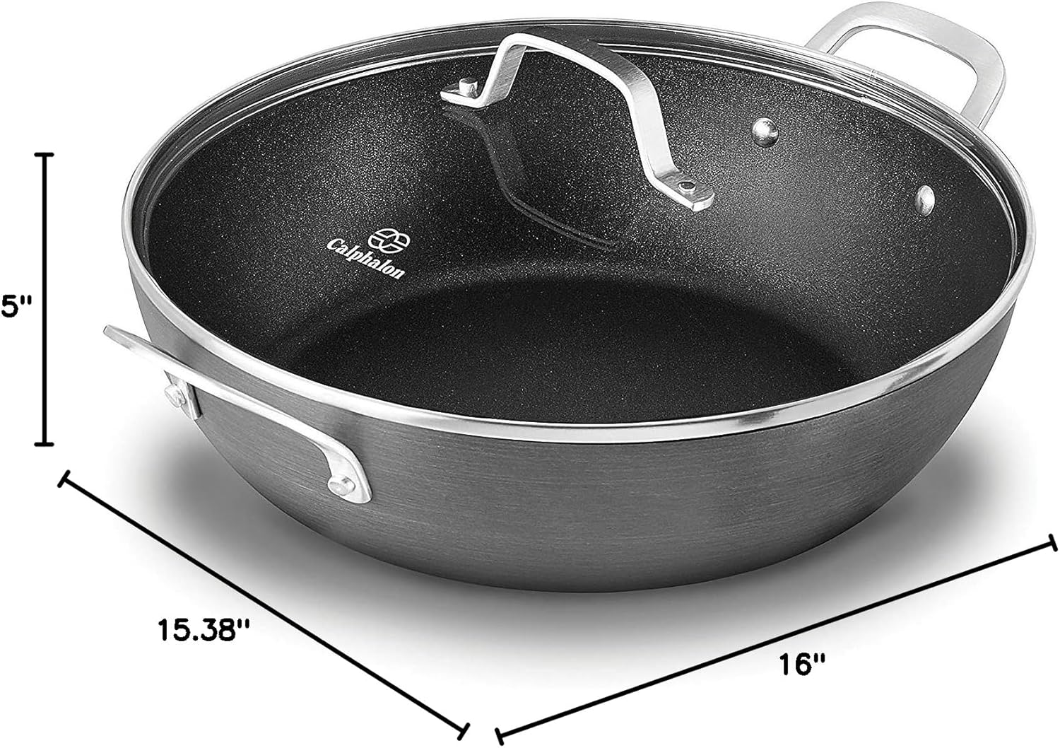 Calphalon 1932442 Classic Nonstick All Purpose Pan with Cover, 12-Inch, Grey