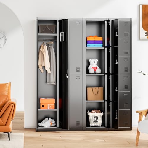 INTERGREAT Metal Lockers for Employees with 6 Doors, (72