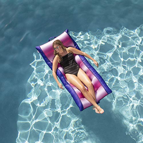 Big Joe Kona Hammock No Inflation Needed Pool Lounger with Headrest, Quick Draining Fabric, 4 feet Big