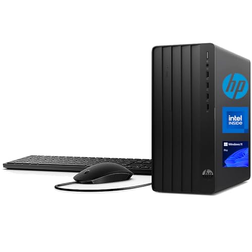HP Business Desktop Computer, Intel Core i3-12100 4-core Processor, 16GB Memory, 512GB SSD Storage, 4K Display Output, DVD, HDMI, Wi-Fi & Bluetooth, Windows 11 Pro, Includes Mouse & Keyboard
