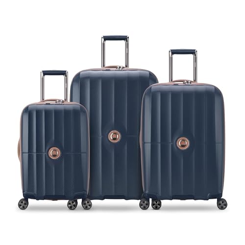 DELSEY PARIS Carrousel Hardside Expandable Luggage with Spinner Wheels, Navy, Carry-on 21 Inch