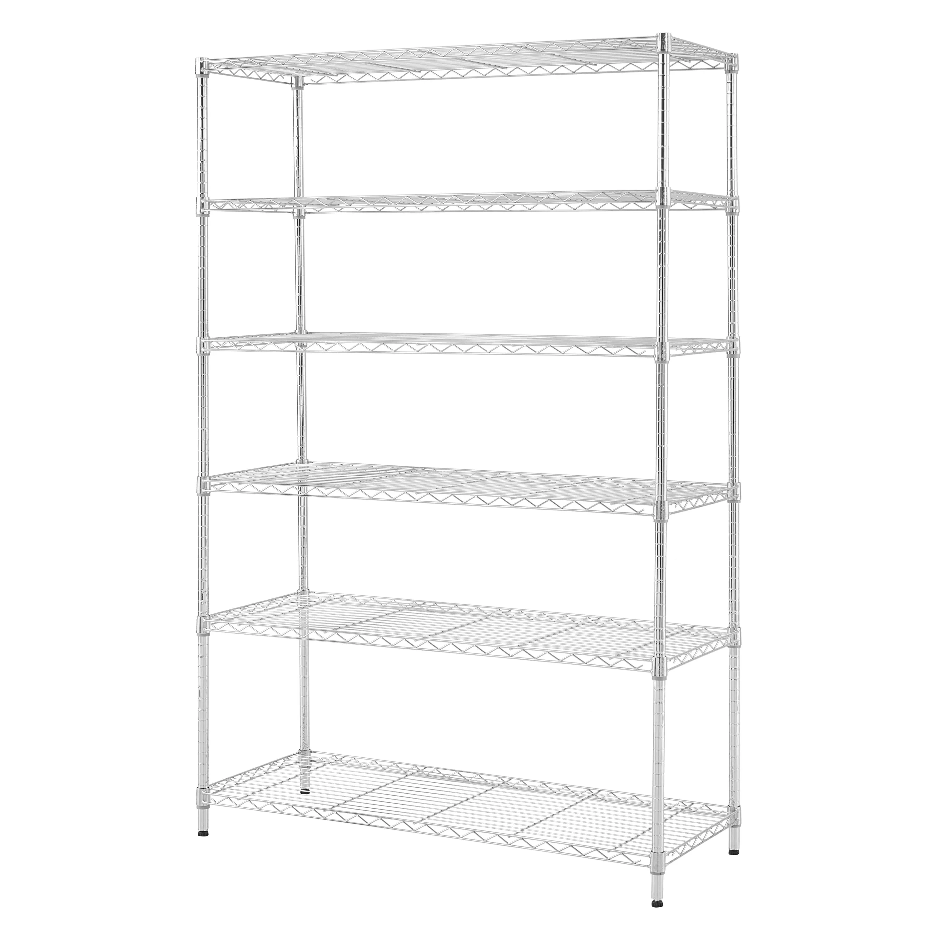HSS 6-Shelf Freestanding Wire Shelf Unit Chrome 48