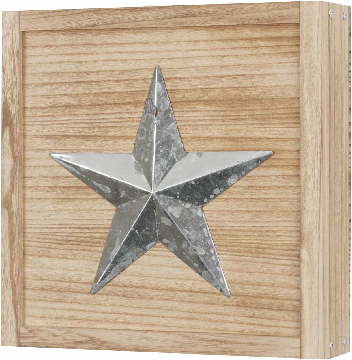 American Furniture Classics Solid Wood Wall Hanging Decorative Hidden Compartment for Keys and Other Small Items Display Cabinet, Distressed Natural Finish