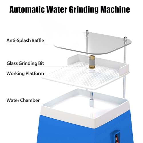 Stained Glass Grinder, 110V 4200RPM Portable Stained Glass Grinder Tool DIY Art Crafts Grinding Machine Kit with 1” & 5/8” Grinding Bits, Acrylic Splash Baffle