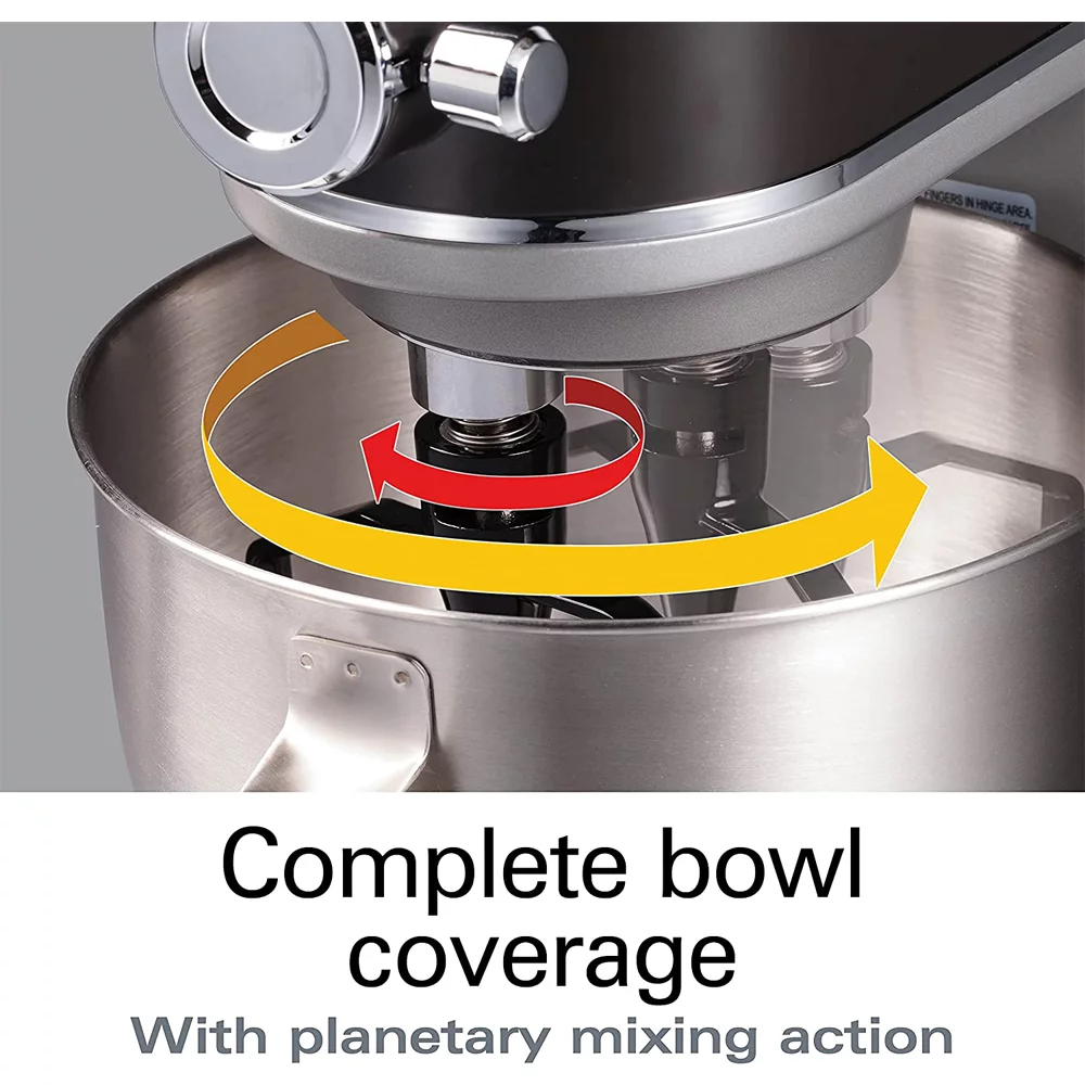 Hamilton Beach 63240 Professional Stand Mixer, 5 Quart, Specialty Attachment Hub - Grey Bundle with Deco Essentials Mechanical 60 Minute Kitchen Timer