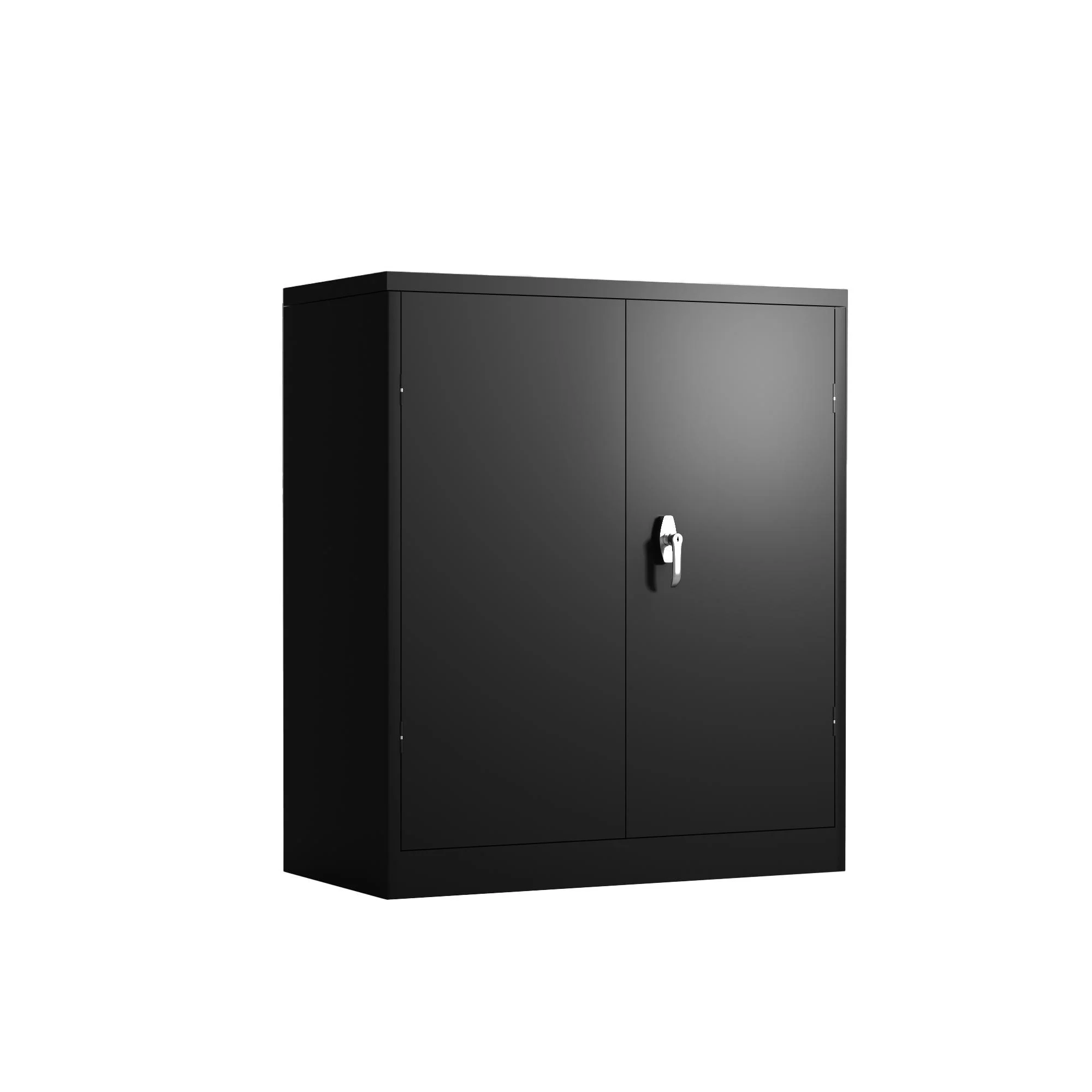 Metal Storage Cabinet with 2 Doors and 2 Shelves, Lockable Design, Perfect for Office, Garage, Warehouse Storage Solutions