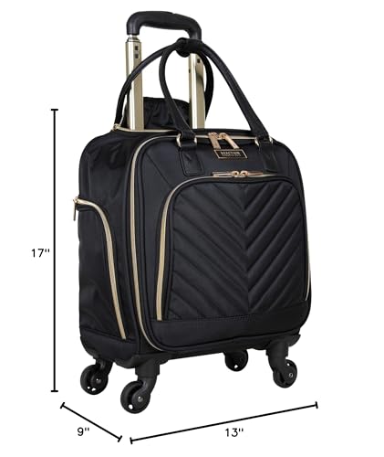 Kenneth Cole REACTION Chelsea Chevron Quilted Luggage, Black, 24-Inch Checked