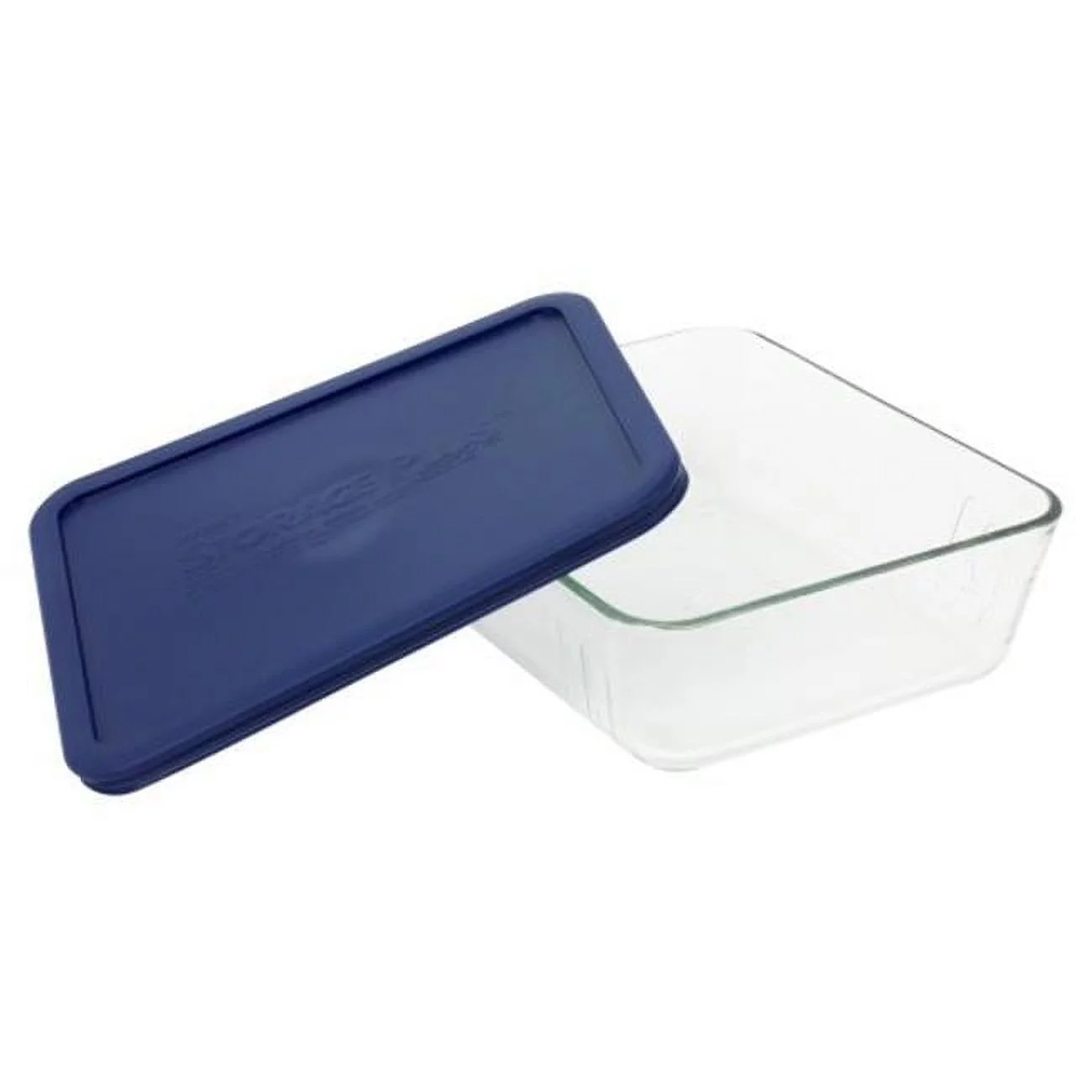 Pyrex 11-cup Rectangular Glass Food Storage Container with Blue Lid