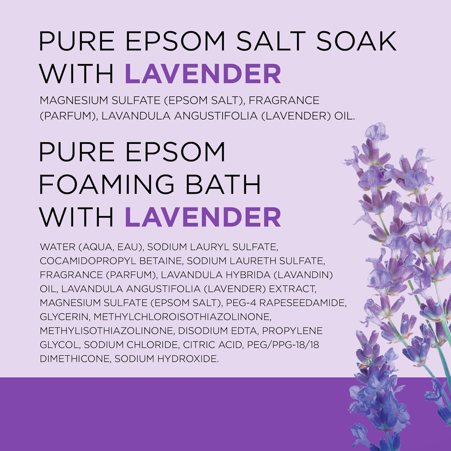 Dr Teal's Epsom Salt Soaking Solution and Foaming Bath with Pure Epsom Salt Combo Pack, Lavender (Packaging May Vary)