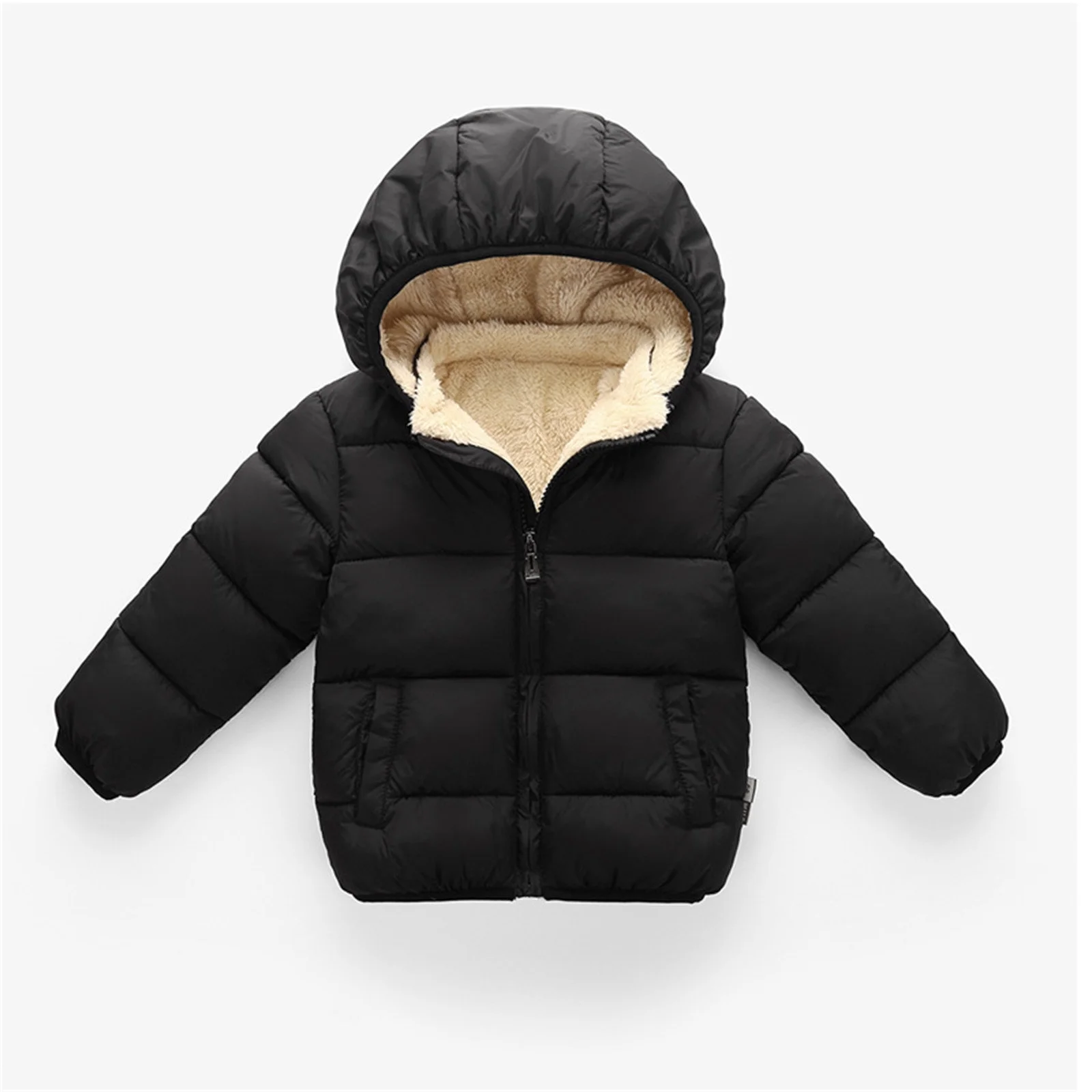 Toddler Boys Coat Kids Child Girls Solid Winter Hooded Jacket Thick Warm Clothes Outwear for Boy