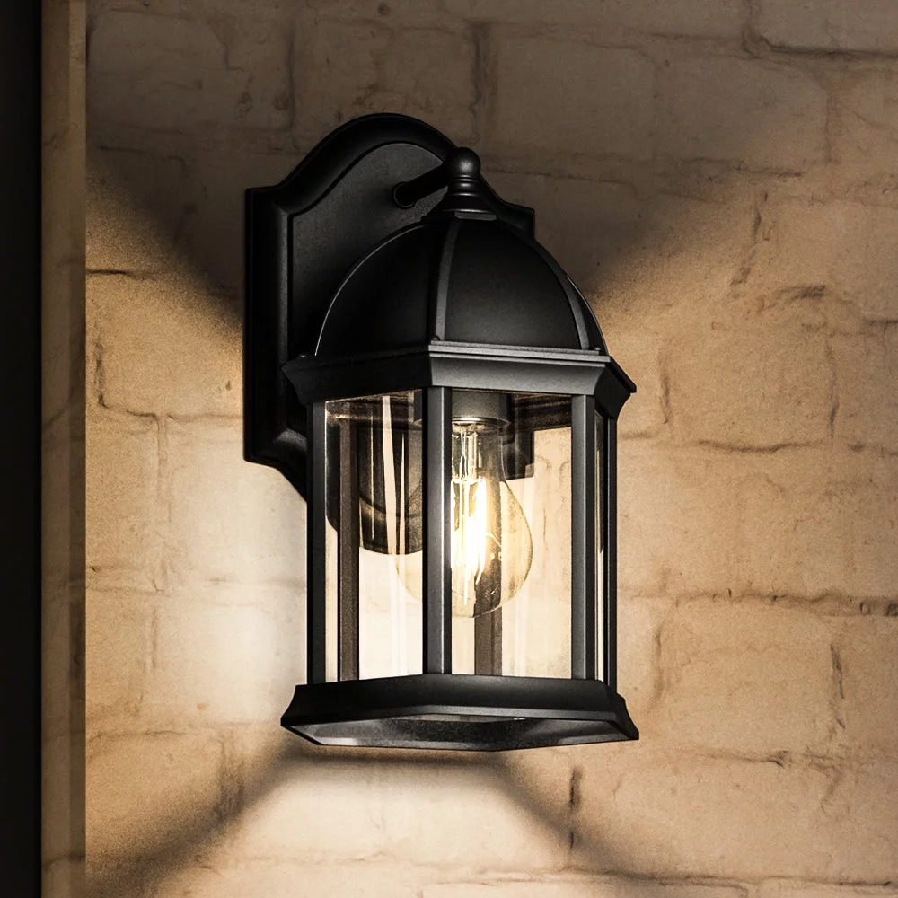 Luxury Tudor Wall Sconce, 11.375H x 6.5W, with Traditional Style, Midnight Black, UHP1375 by Urban Ambiance