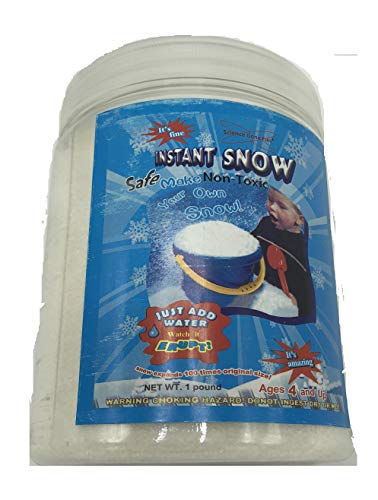 Two Pounds of Science Gong Fun Instant Snow Powder Add Water to Make 16 Gallons of Fake Snow, Artificial Snow