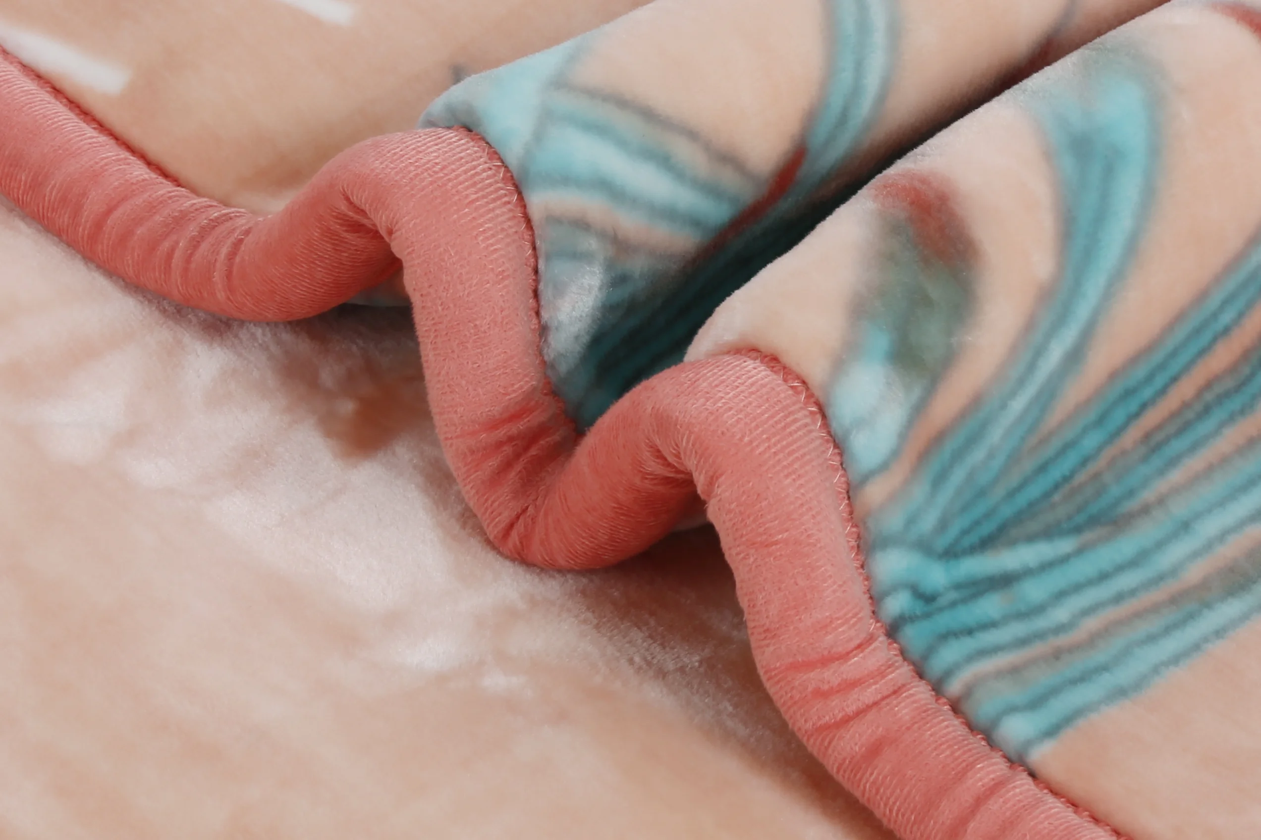 Nestl 12 Lbs Plush Fleece Blanket, 2 Ply Thick Heavy Reversible Raschel Korean Style Warm Bed Blanket, King, Peach Floral