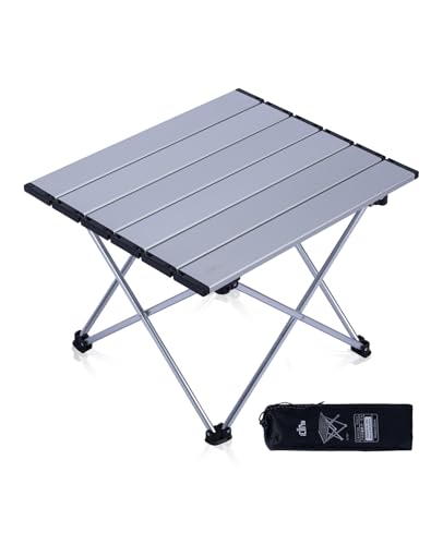 iClimb Ultralight Compact Camping Folding Table with Carry Bag (Blue - S)