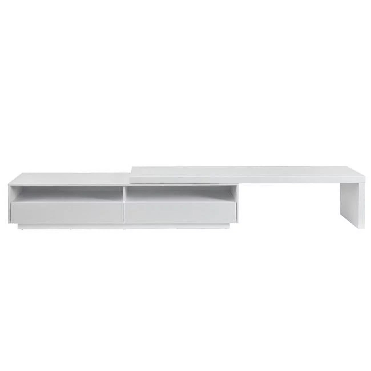 Casabianca Home CB-C1500WH Celine Entertainment Center in White Matte Painted Top & Bottom Unit