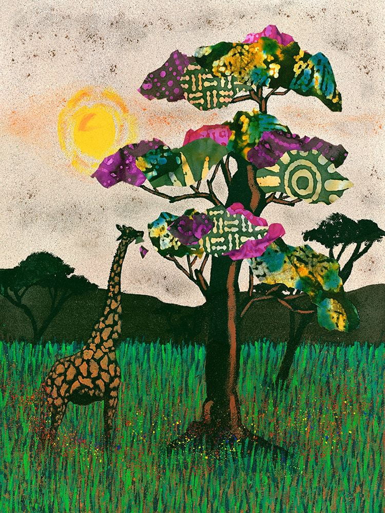 Saunders, Alonzo 25x32 Black Ornate Wood Framed with Double Matting Museum Art Print Titled - Planes of Africa II