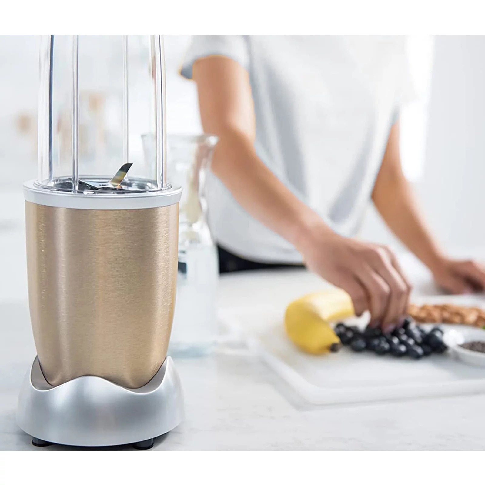Kitchen Countertop Blenders Mixer System - High-Speed Blender for Shakes Smoothies & Nut Butters (Champagne)
