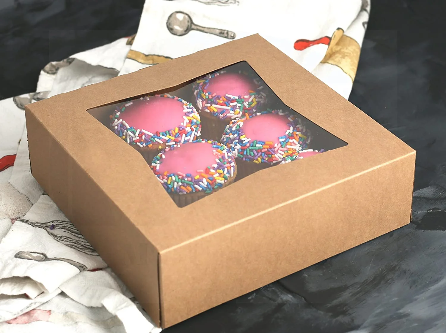 MT Products Brown Cookie Box with Window 8