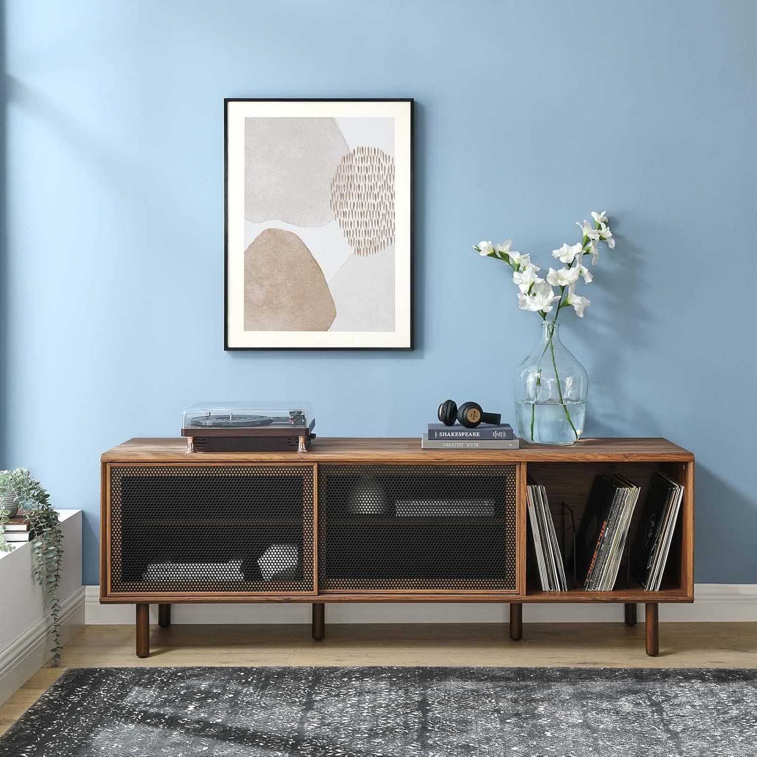 Modway Kurtis MDF Particleboard TV and Record Stand for TVs up to 65