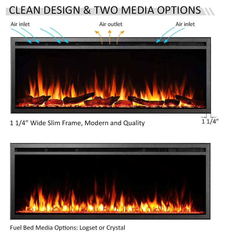 LegendFlame Austin 50 Inches Wall Mount Electric Fireplace (EF287A)