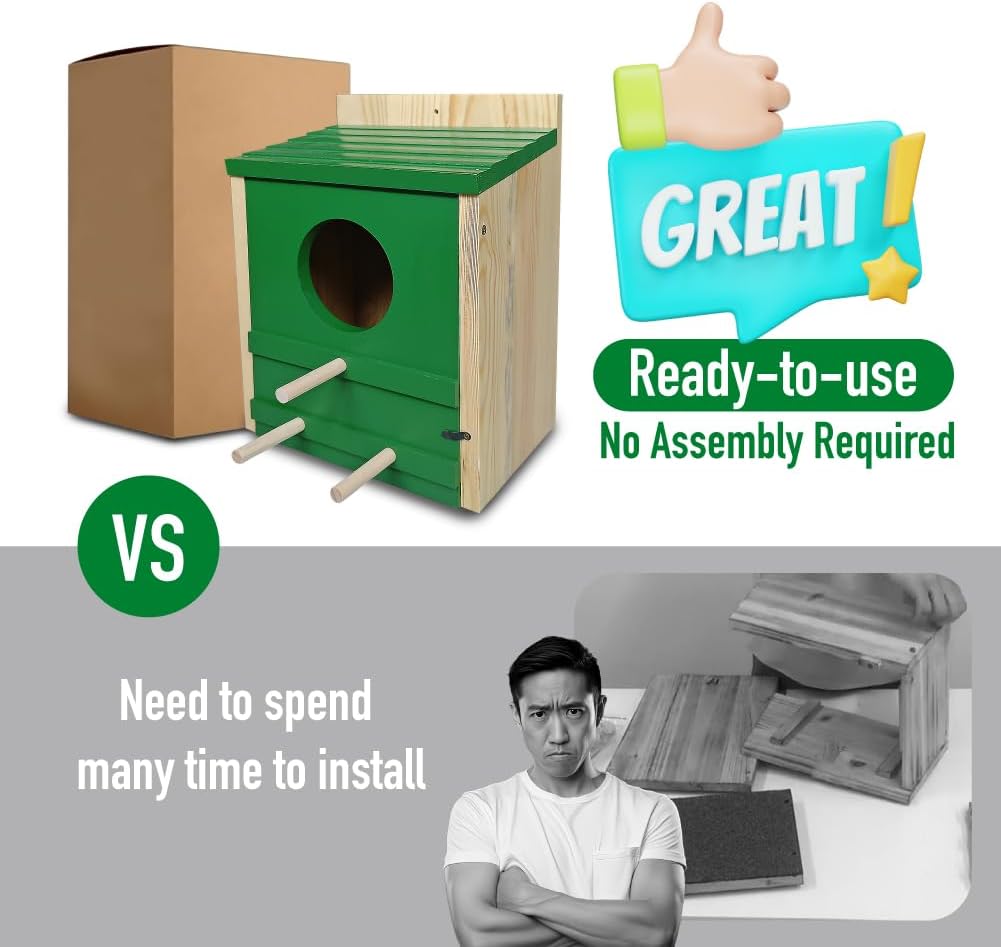 Owl Box for Outside - Ready-to-use - No Assembly Required Owl House for Outdoors 100% Cedar Wood Screech Owl Houses Real Cedar Wood