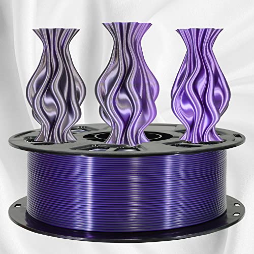 MIKA3D 6 Spools Bicolor Dual Color 1.75mm 3D Printer Filament Bundle, 3D Printing Silk PLA, Silk Black-Red/Purple-Green/Blue-Green/Red-Gold/Gold-Copper/Black-Orange, 3D Printing PLA 250g X 6 Spools