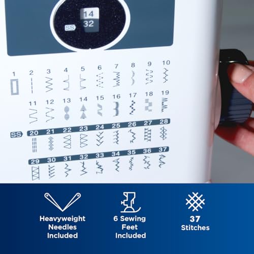 Brother ST371HD Sewing Machine, Strong & Tough, 37 Built-in Stitches, Free Arm Option, 6 Included Feet