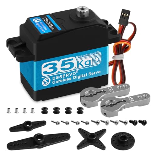 35KG High Torque Coreless Motor Servo Waterproof Metal Gear Digital and Stainless Steel Gear Servo with 25T Servo Arm for Robotic DIY,RC Car Angle 180 FT5330M