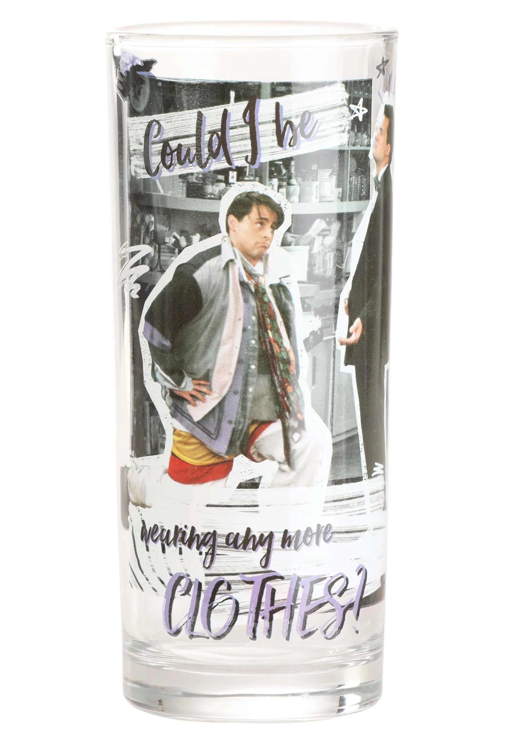 Friends Doodle Scene Quotes 4 pieces 10 ounces Glass Tumbler Set