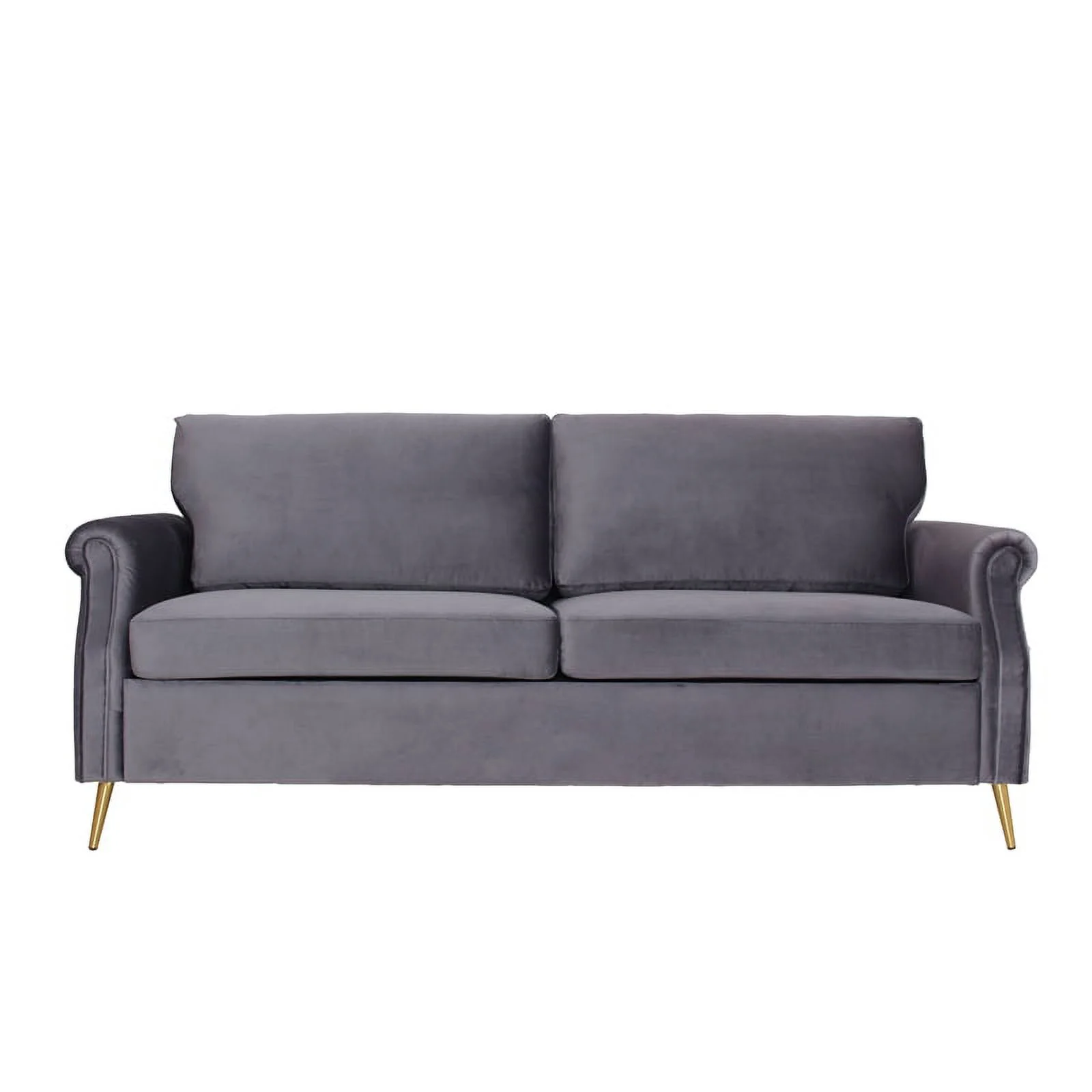 Home Square 2 Piece Velvet Living Room Sofa Set in Gray