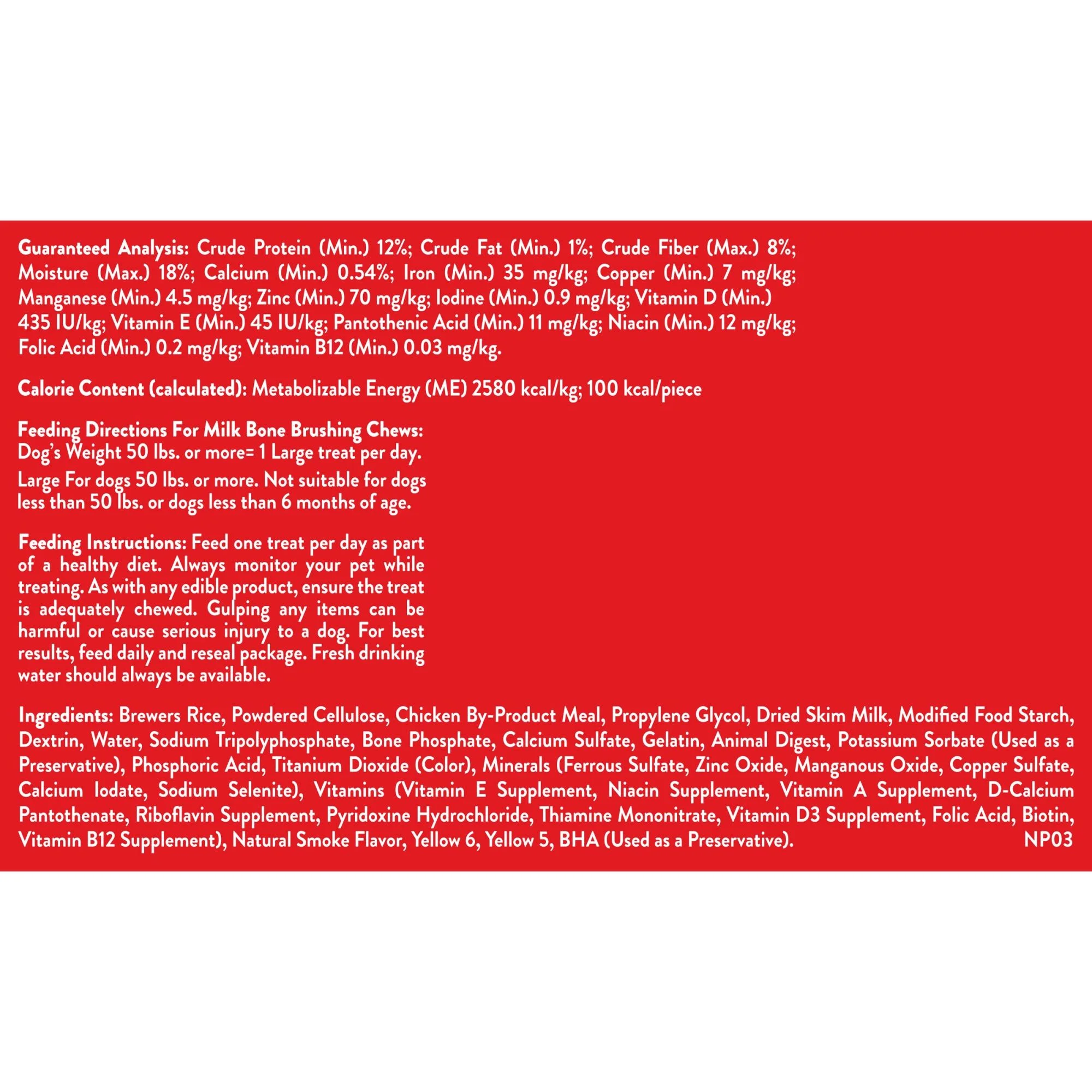 Milk-Bone Brushing Chews Daily Dental Dog Treats, Large, 24.2 oz. Bag, 18 Bones per Bag