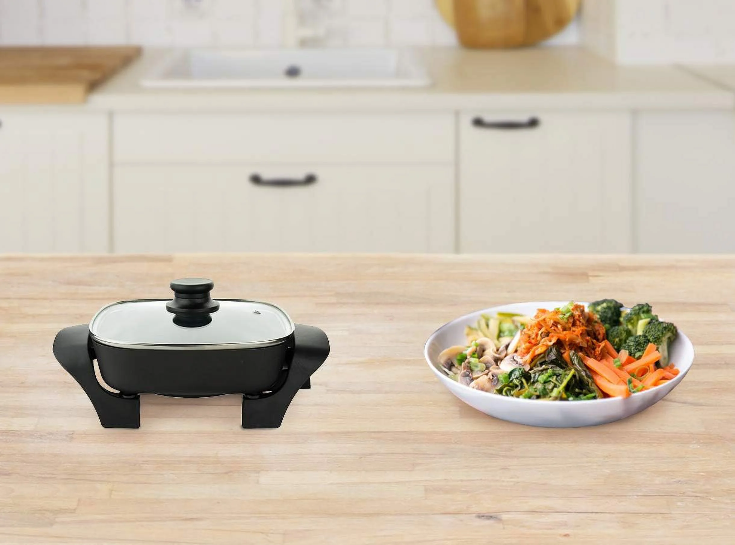 Appliances SK46 8-Inch Nonstick Electric Skillet With Glass Lid, One Size, Black