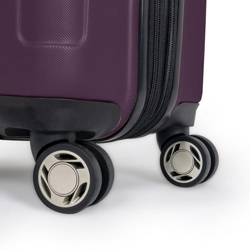 Kenneth Cole REACTION Renegade Luggage Expandable 8-Wheel Spinner Lightweight Hardside Suitcase, Navy Blue, 20-Inch Carry On