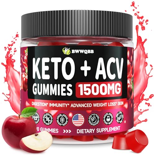 2 Pack Keto ACV Gummies Advanced Formula 1500mg, 180 Vegan Gelatin-Free Advanced Keto Acv Gummies with Pomegranate & Beetroot, Natural Ingredients, Alternative to Keto Drops