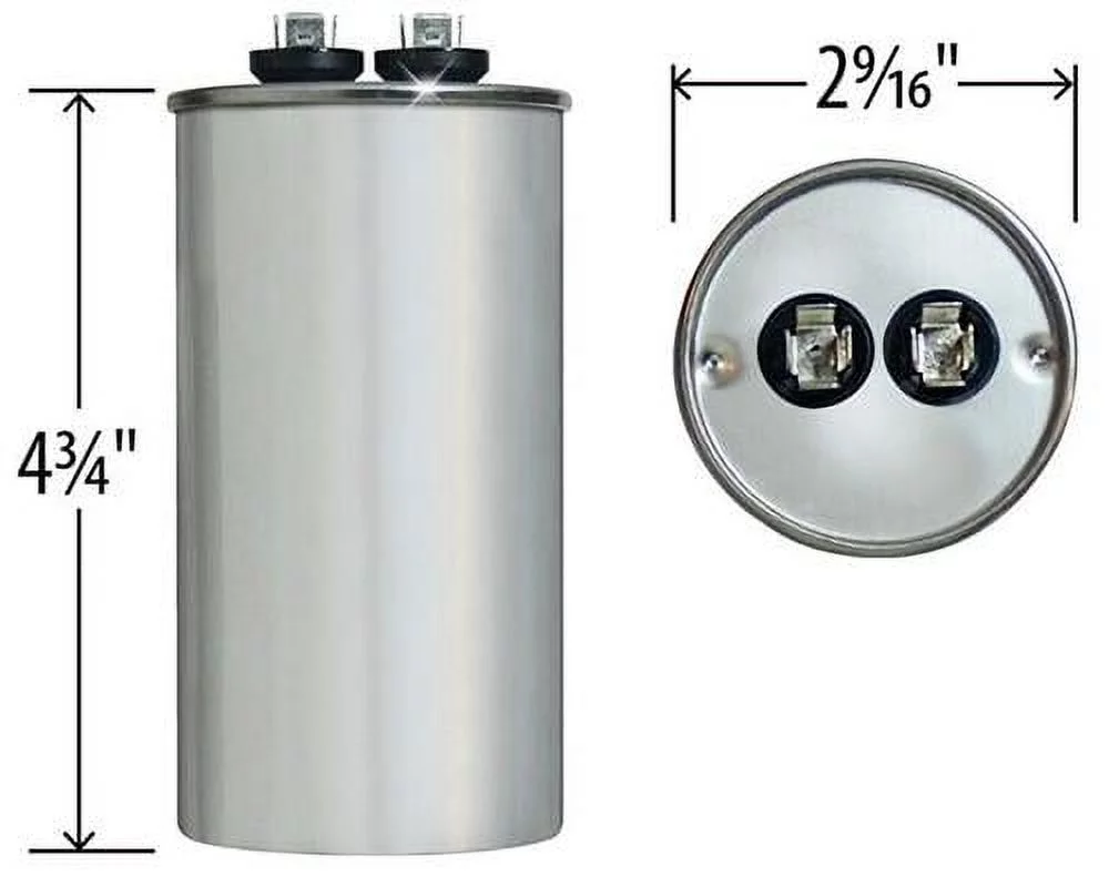 70 uF MFD x 370 VAC Round Genteq / GE Industrial Replacement Capacitor # C370R / 97F9012