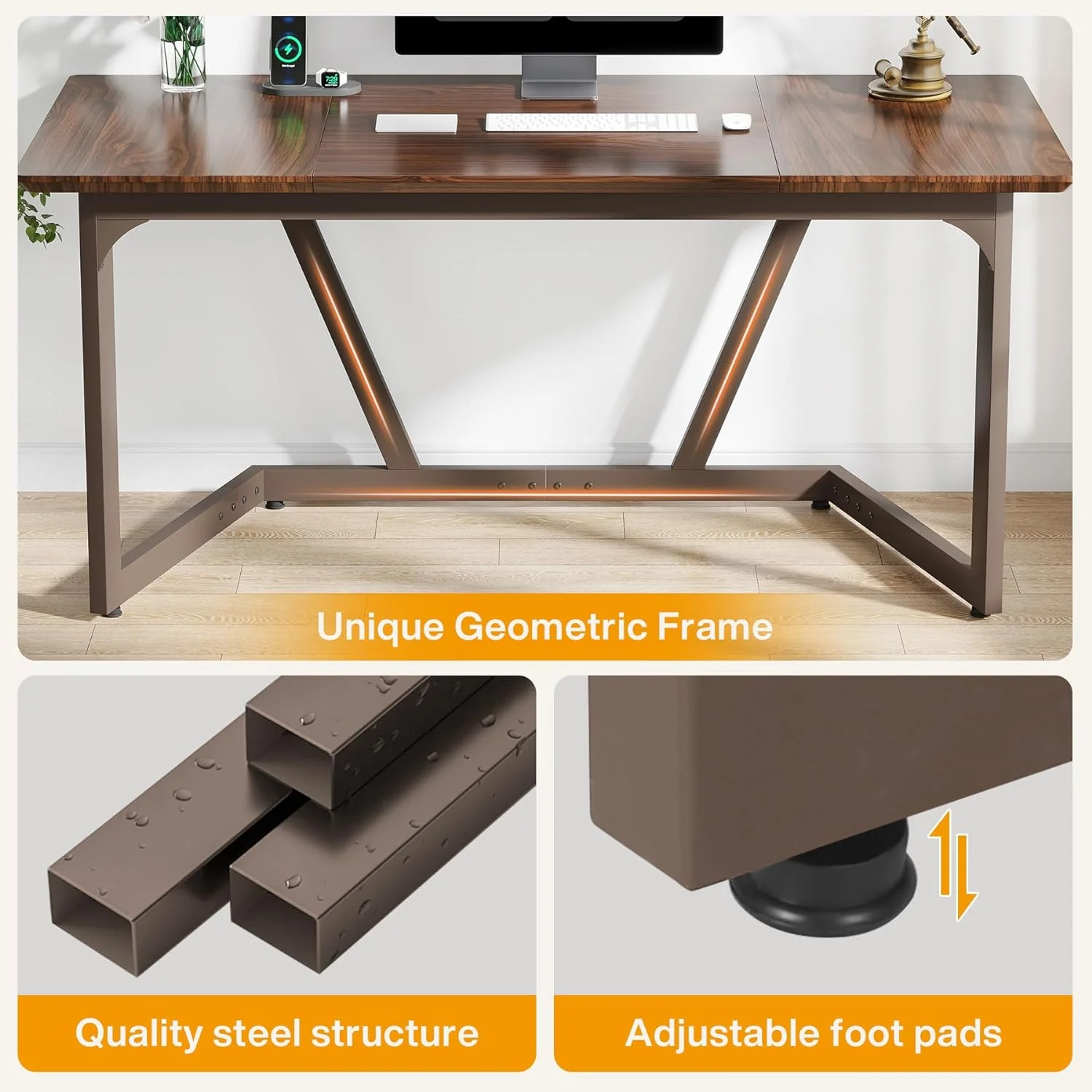 Tribesigns Computer Desk, 55 Wood inch Home Office Desk, 30
