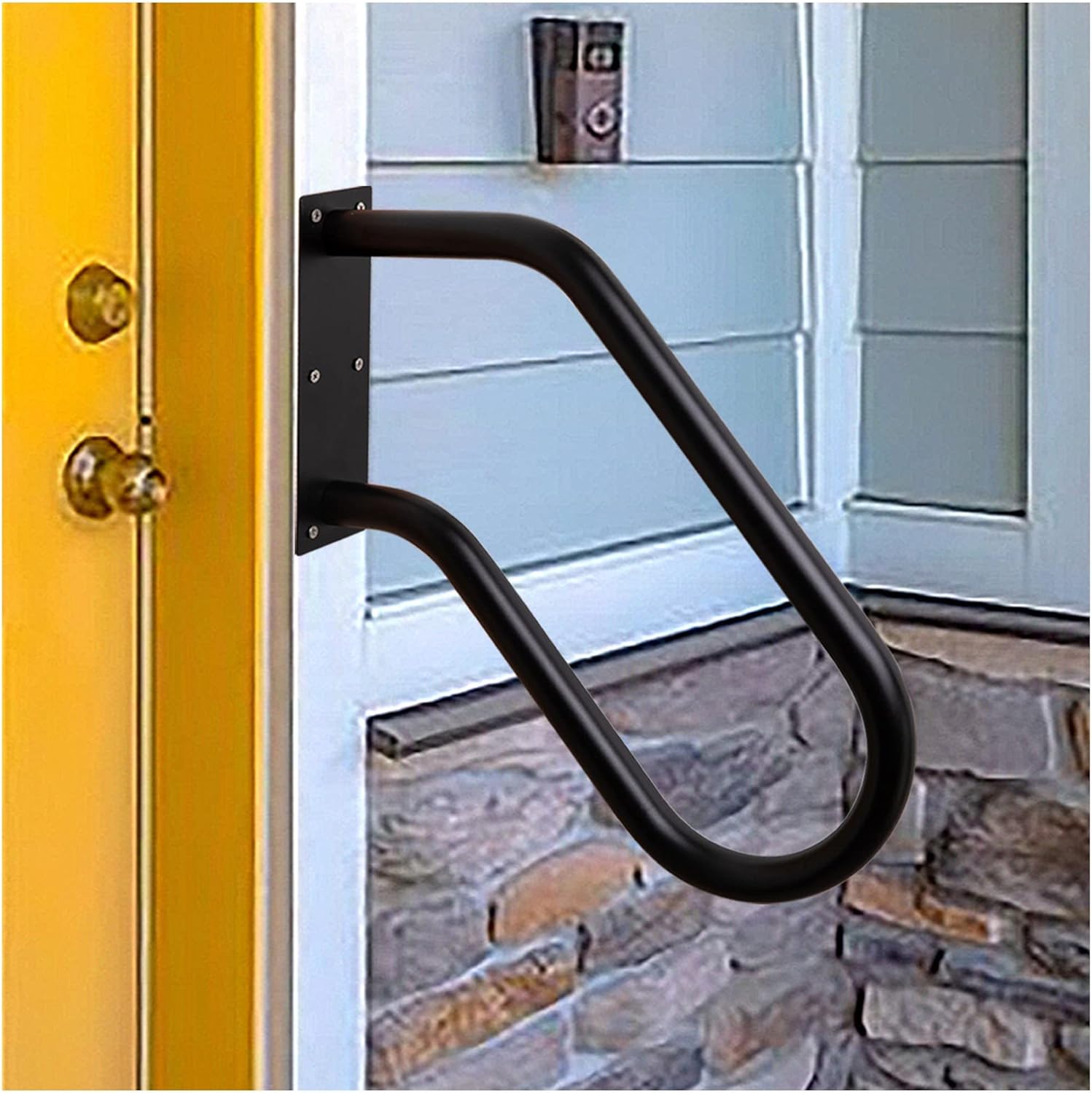 Handrail for Outdoor Steps 18.5' Safety Grab Bar for Stairs 304SS Wall Mounted Stair Railing U Shaped Handrail 1.25