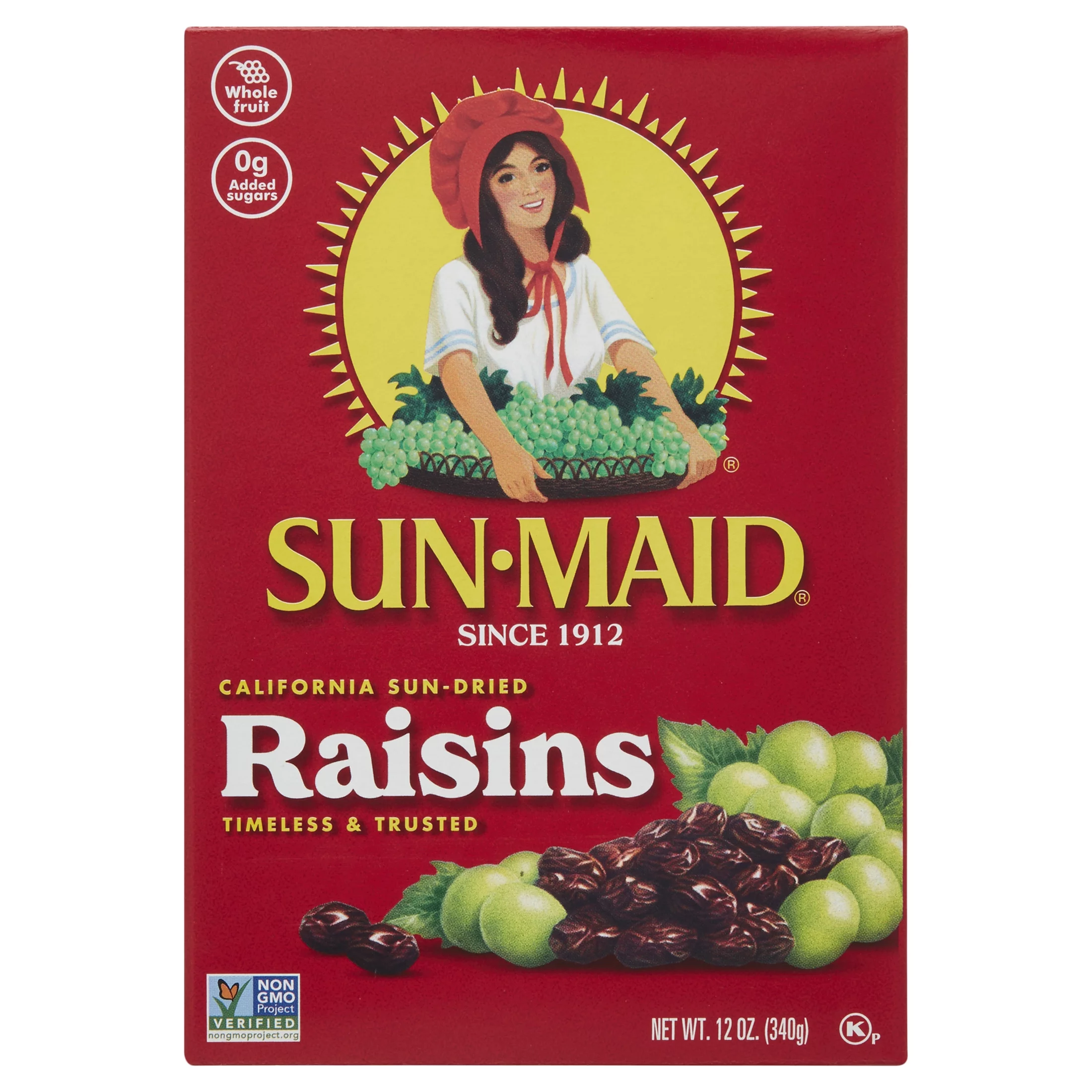 (6 pack) Sun-Maid California Sun-Dried Raisins, Dried Fruit Snack, 12 oz Box