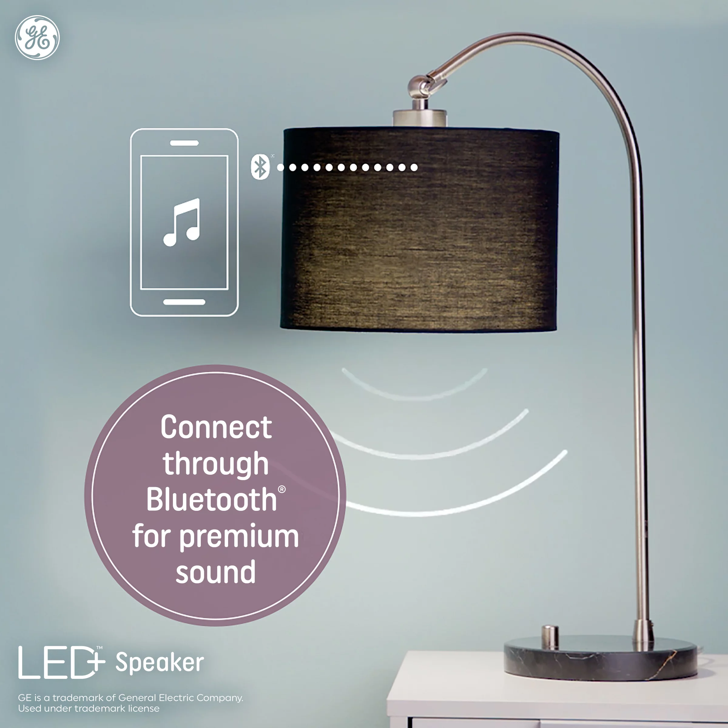 GE LED+ Speaker Floodlight Bulb, 10 Watts, Soft White, Bluetooth Enabled with Remote BR30 Light Bulb