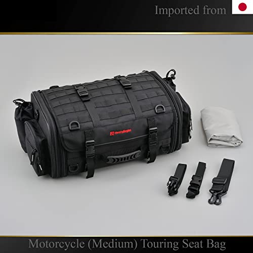 HENLYBEGINS Motorcycle Rear Touring Seat Bag For Adventure Bikes, Harley Davidson, Honda Rebel and more (Universal Type) (Medium) (D96720)