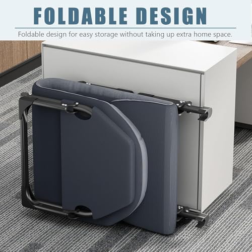 Foldable Camping Cot for Adults, 6 Adjustable Positions Sleeping Cots, Portable Folding Bed with Pillow, Heavy Duty Cot Bed for Camp, Travel, Room, Office (Grey, Medium-70 in)