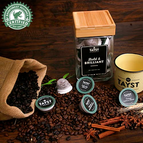 Tayst Coffee Pods, Defiantly Decaf Dark Roast, K Cups Compatible with Keurig Coffee Maker, Sustainable Single Serve, Pack of 30