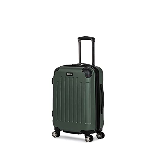 Kenneth Cole REACTION Renegade Luggage Expandable 8-Wheel Spinner Lightweight Hardside Suitcase, Navy Blue, 20-Inch Carry On