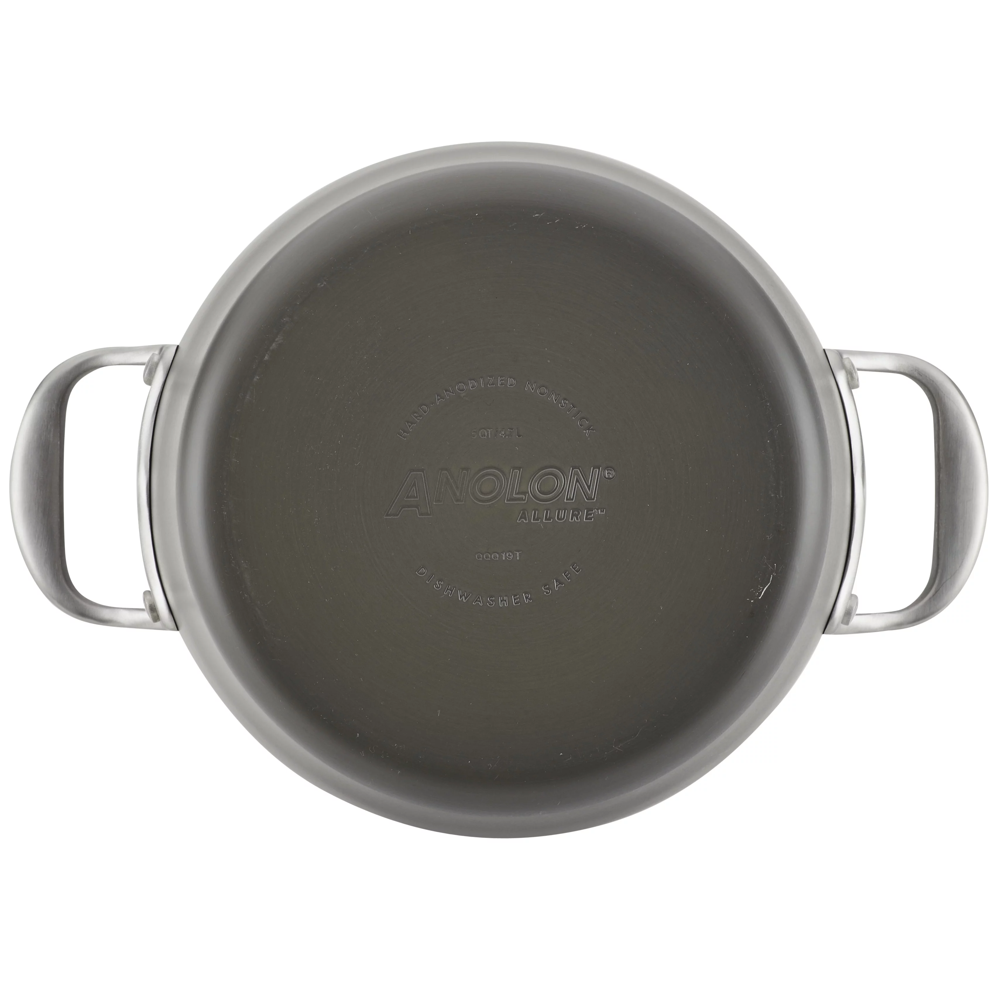Anolon Allure Hard-Anodized Nonstick Dutch Oven with Lid, 5 Quart, Dark Gray