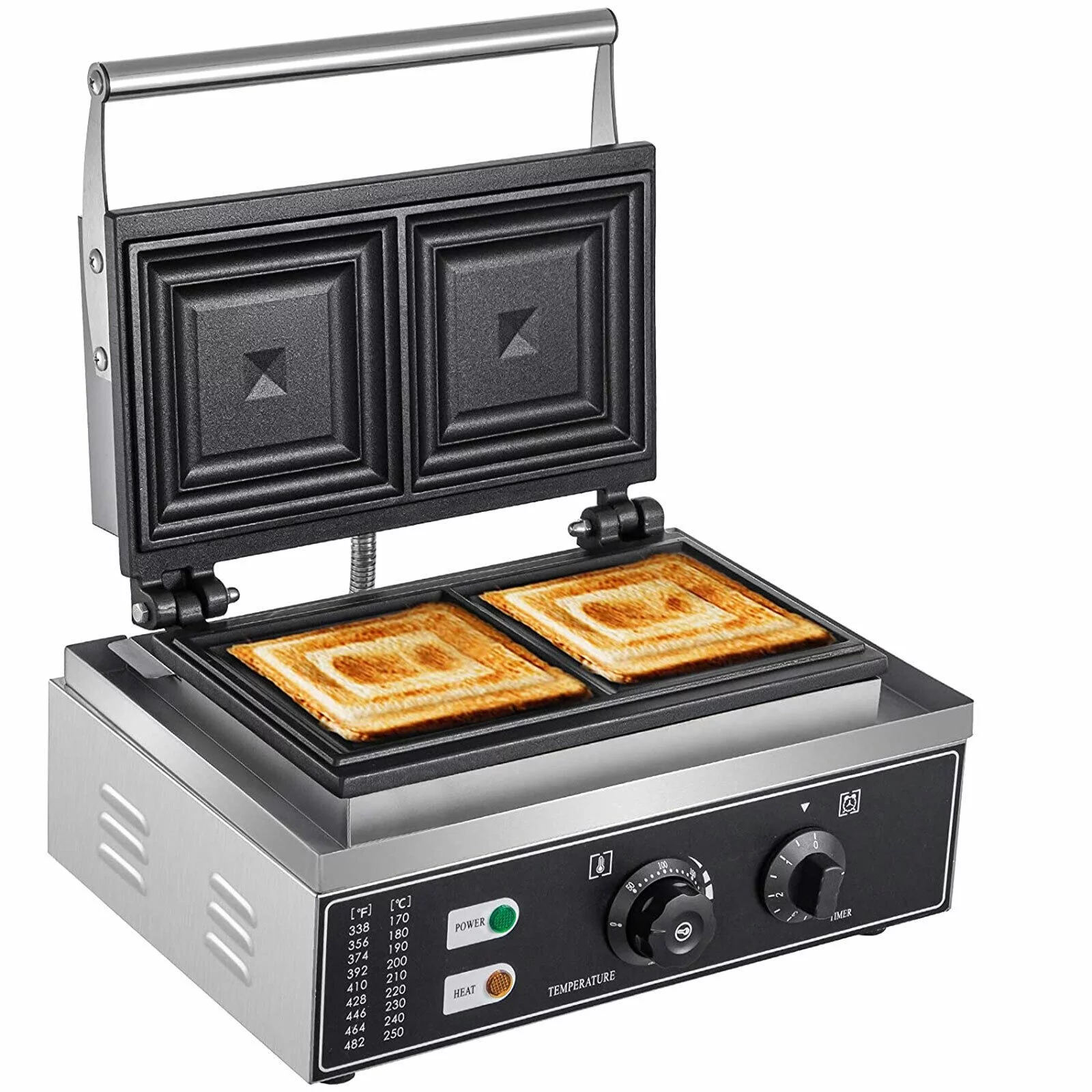 Commercial Sandwich Machine Adjustable Temperature Automatic Edge-sealing Design