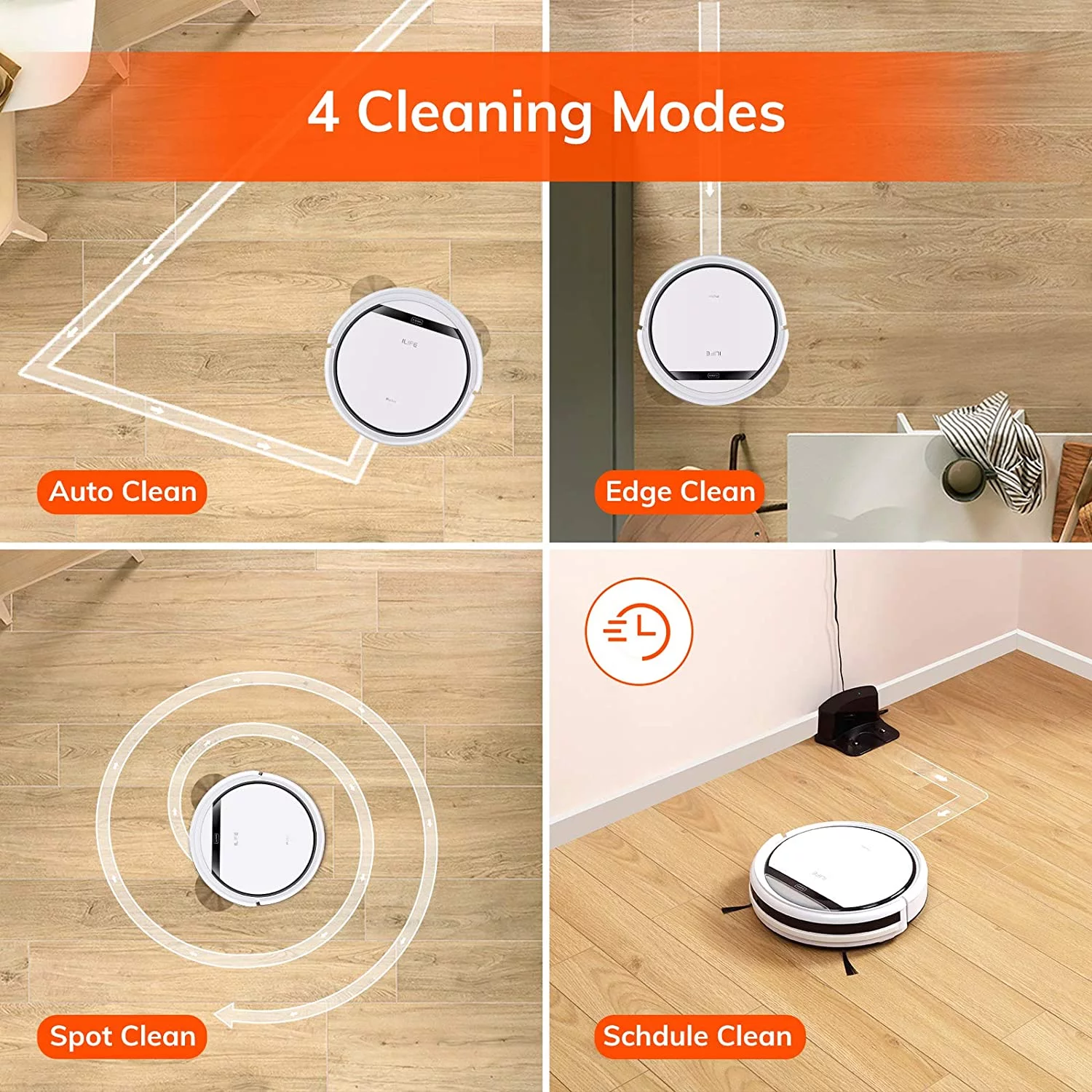 FJU V3s Pro Robot Vacuum Cleaner, Tangle-free Suction , Slim, Automatic Self-Charging Robotic Vacuum Cleaner, Daily Schedule Cleaning, Ideal For Pet Hair，Hard Floor and Low Pile Carpet,Pearl White