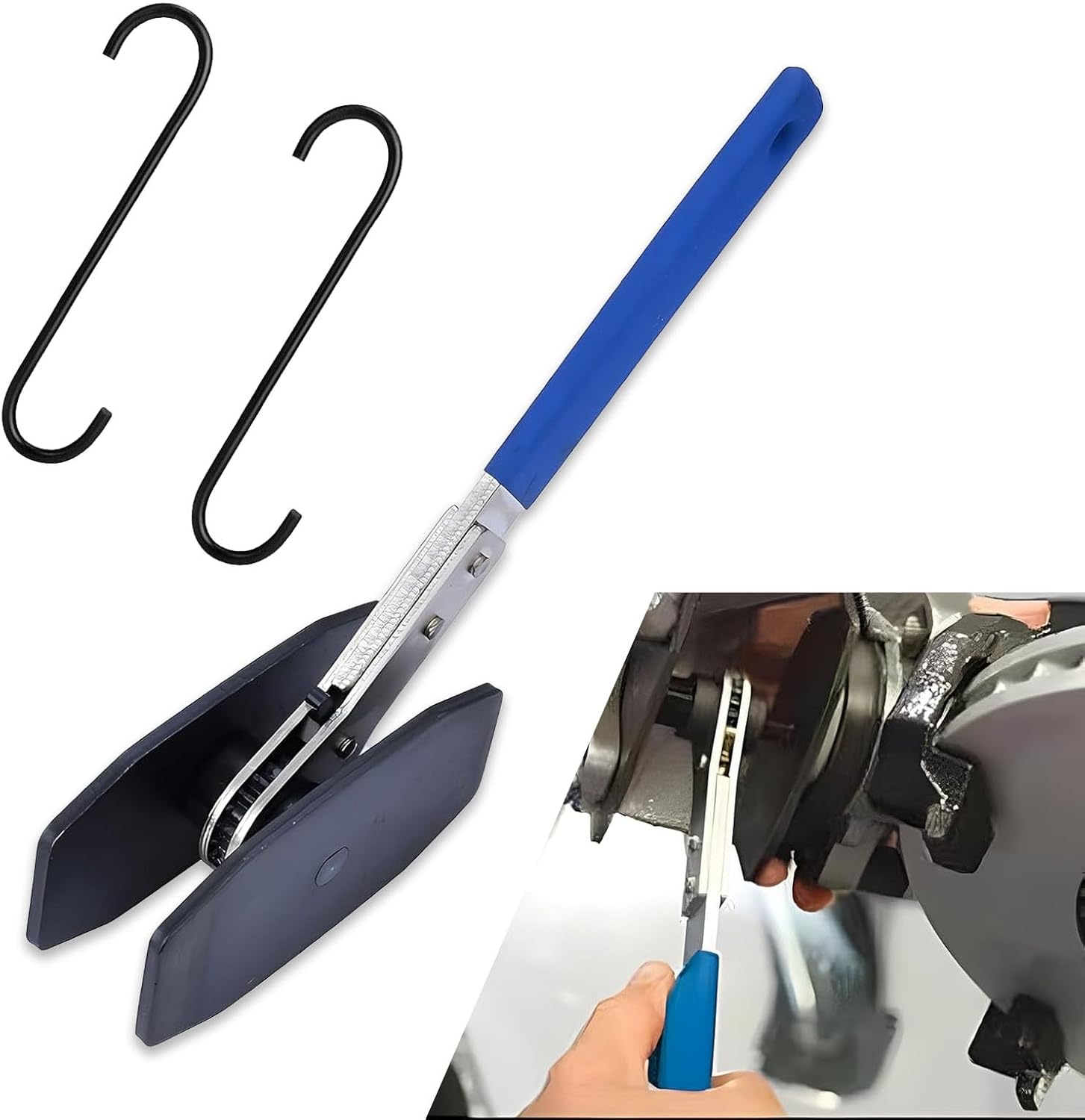 1 PC Car Brake Caliper Press Tool, 4 In 1 Disc Brake Piston Compressor Separator Wrench, Ratchet Brake Caliper Repair Installation Accessories, Suitable for Most Car Models (Blue & Black)